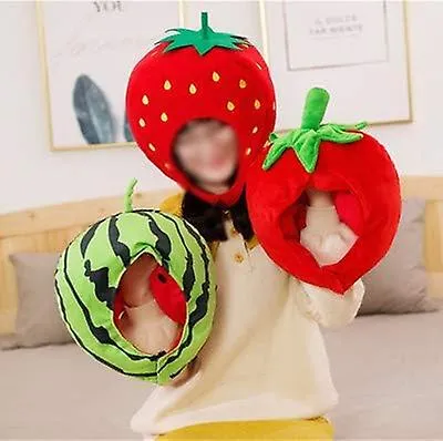 Cute Plush Hat Funny Novelty Stuffed Animal Fruit Hat Mask Hat Photo Prop Dress Up Hat Character