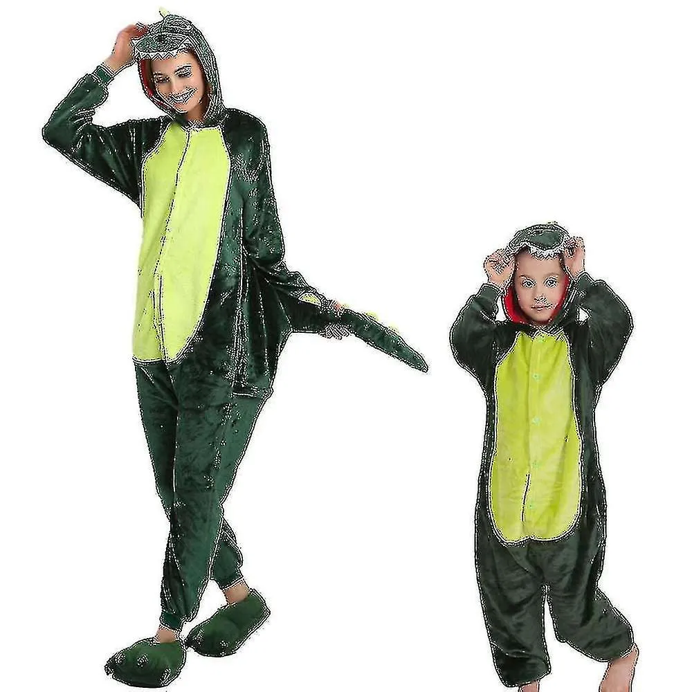 Dinosaur Costume Pajama Onesie Kigurumi Jumpsuit Animal Hoodie _v