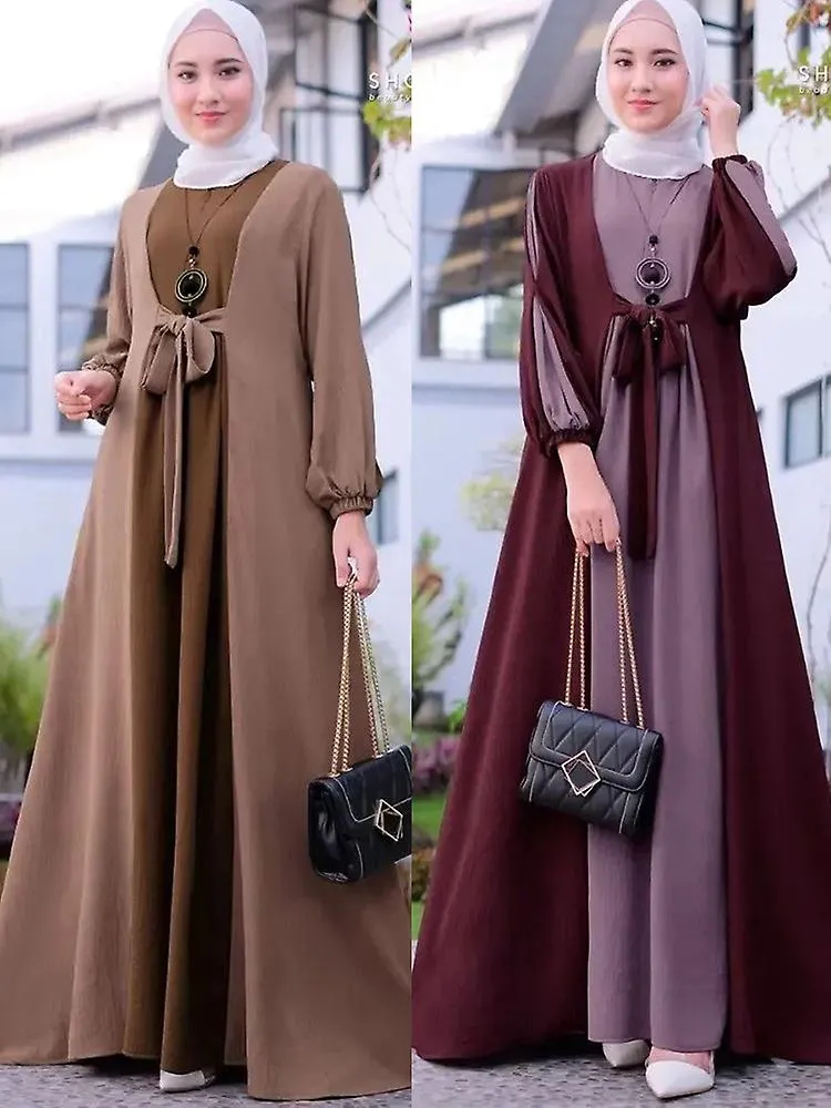 Eid Abaya Vestido Mujeres Musulmanes Vestidos largos modestos Arabia Saudita Islam Kaftan Túnica Ramadán Caftan Kaftan Elegante 