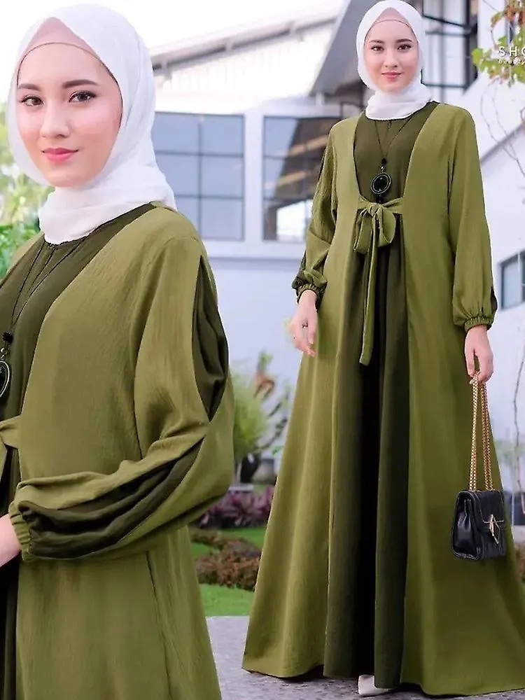 Eid Abaya Vestido Mujeres Musulmanes Vestidos largos modestos Arabia Saudita Islam Kaftan Túnica Ramadán Caftan Kaftan Elegante 