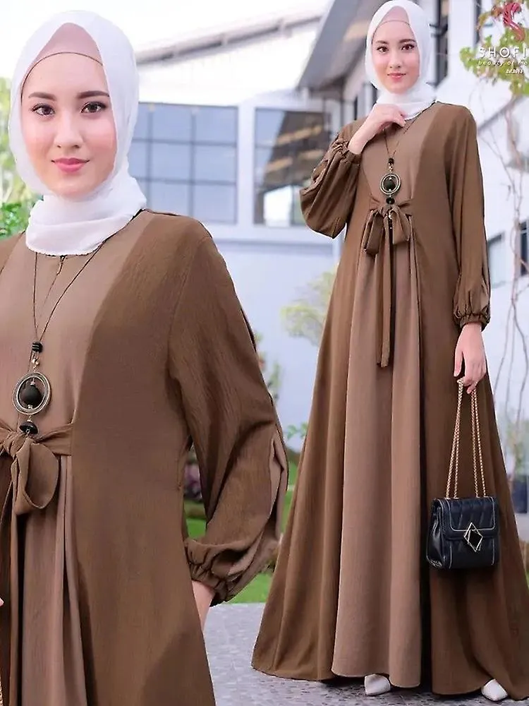 Eid Abaya Vestido Mujeres Musulmanes Vestidos largos modestos Arabia Saudita Islam Kaftan Túnica Ramadán Caftan Kaftan Elegante 