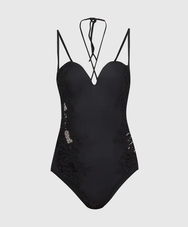 Ermanno Scervino Black swimsuit with lace
