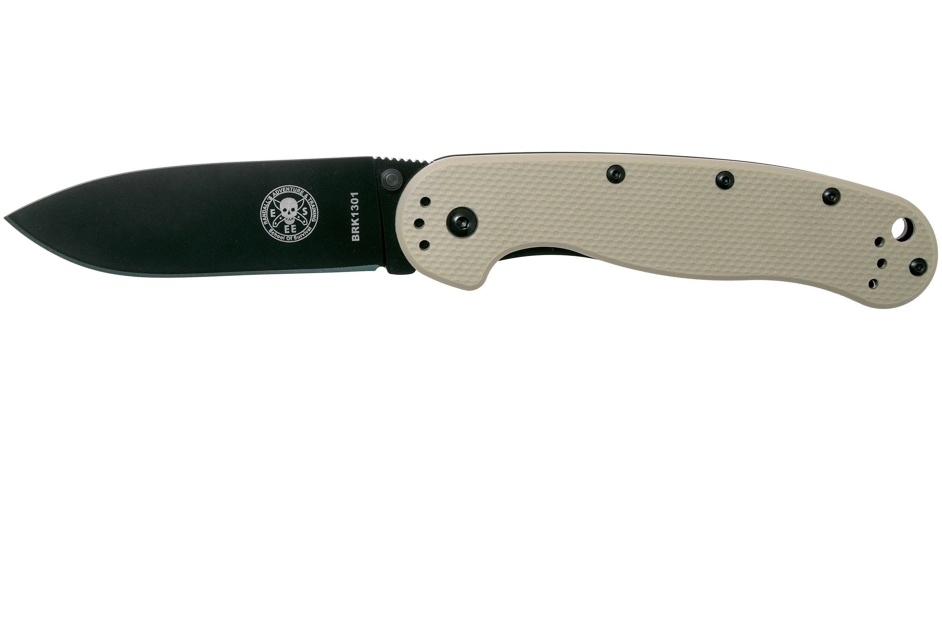 ESEE Avispa navaja, Black D2 blade, Desert Tan Handle BRK1302DTB