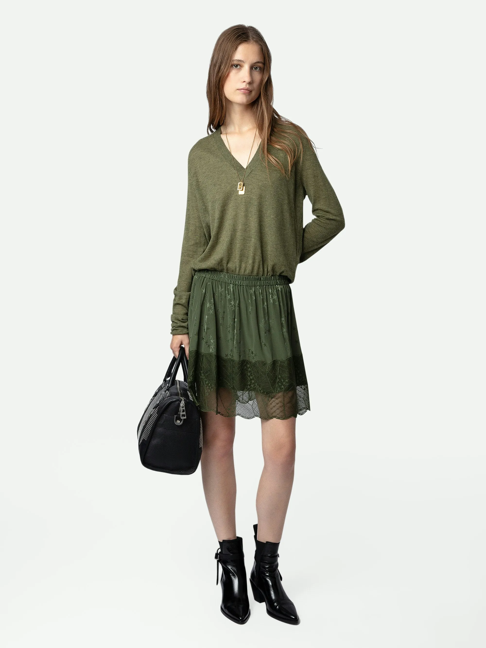Falda de Jacquard de Seda Jimy