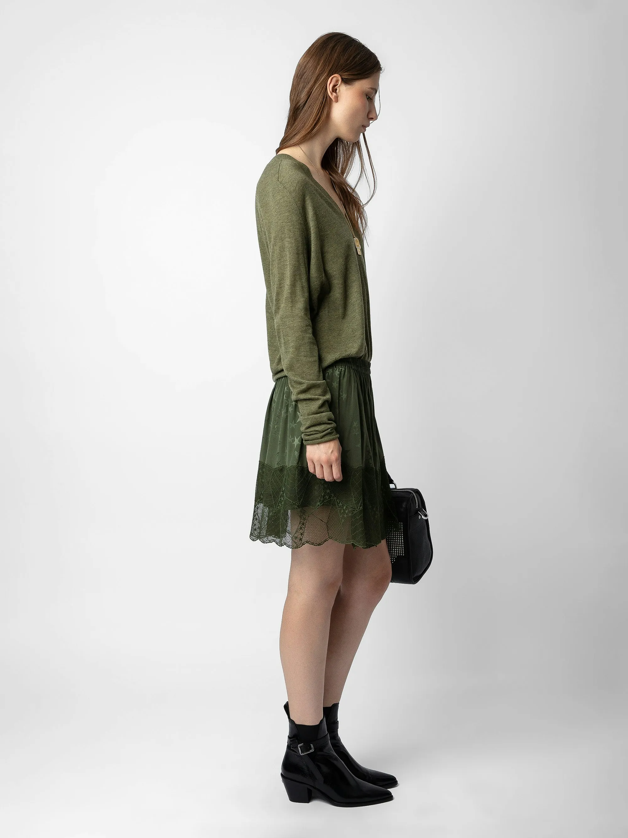 Falda de Jacquard de Seda Jimy