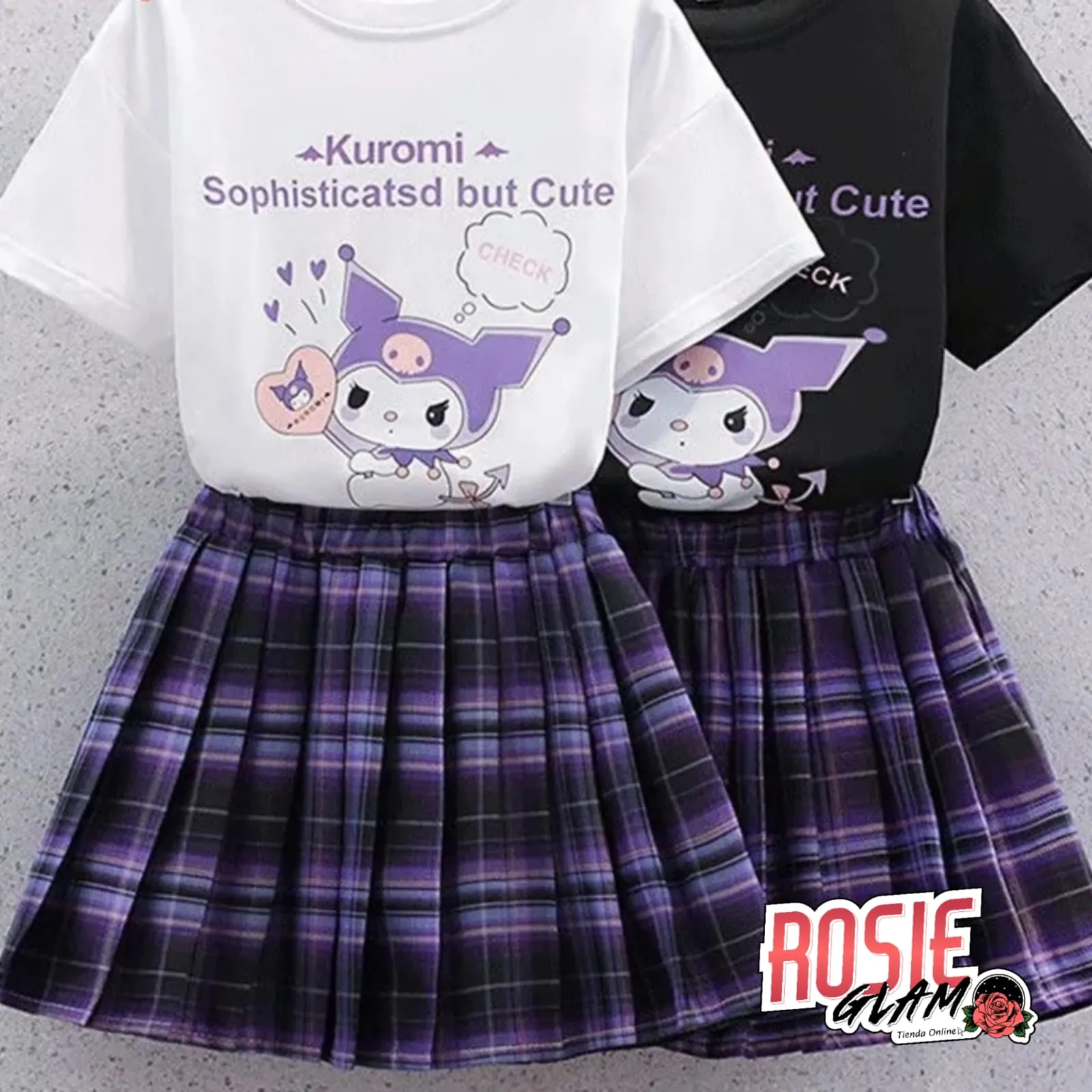 FALDA ESCOCES MORADA  ROSIEGLAM