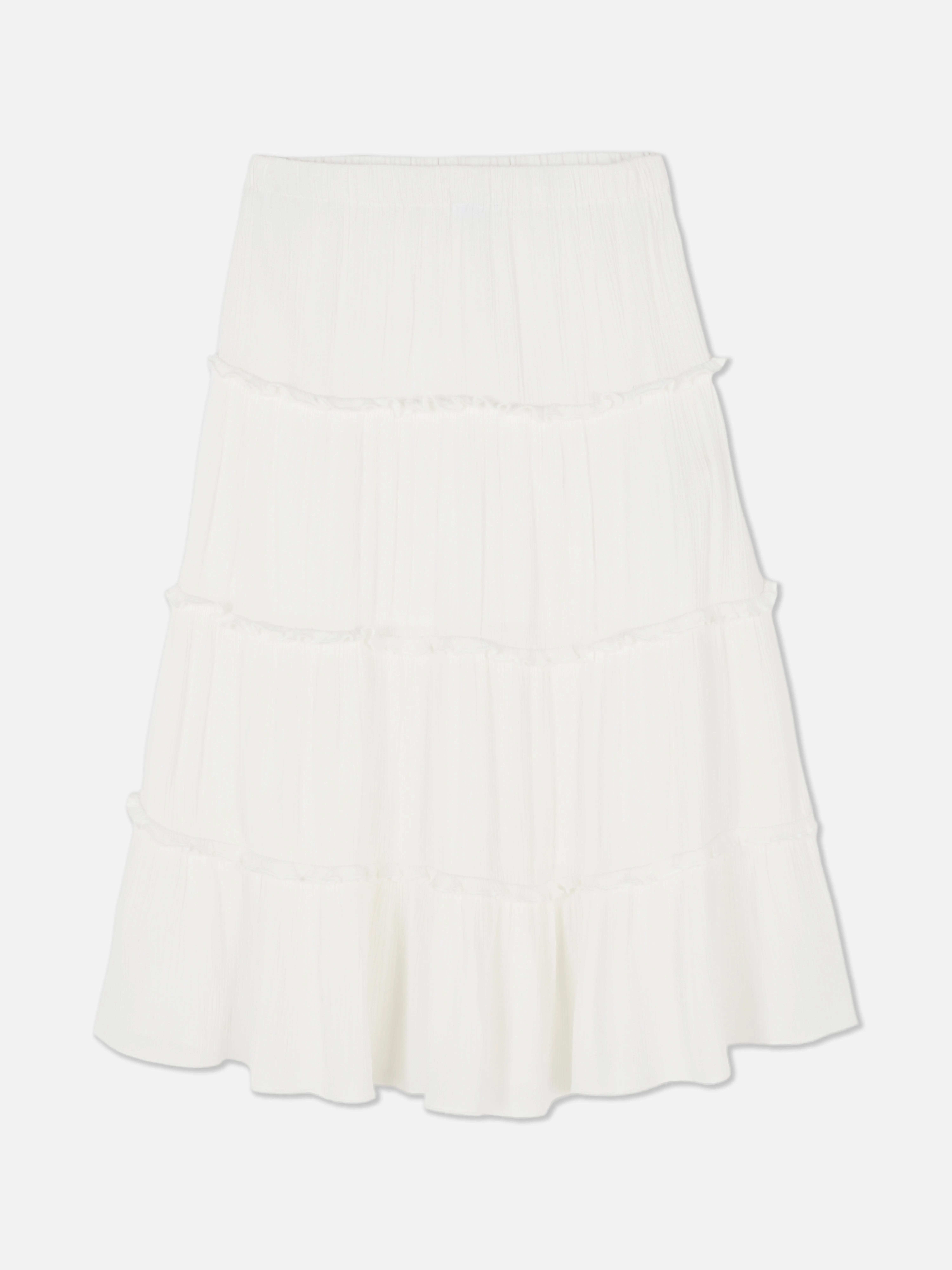 Falda midi de corte evasé a capas