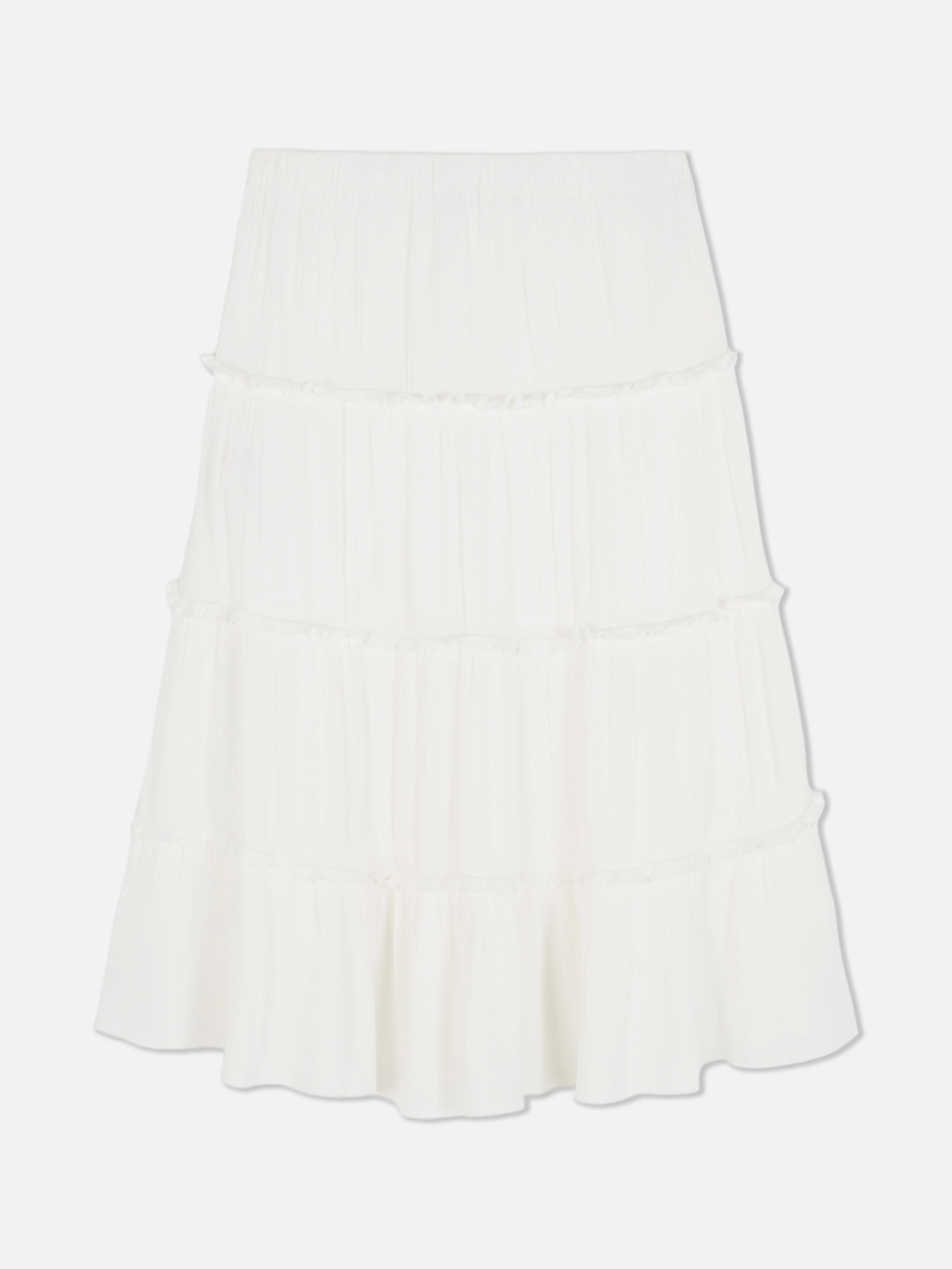 Falda midi de corte evasé a capas