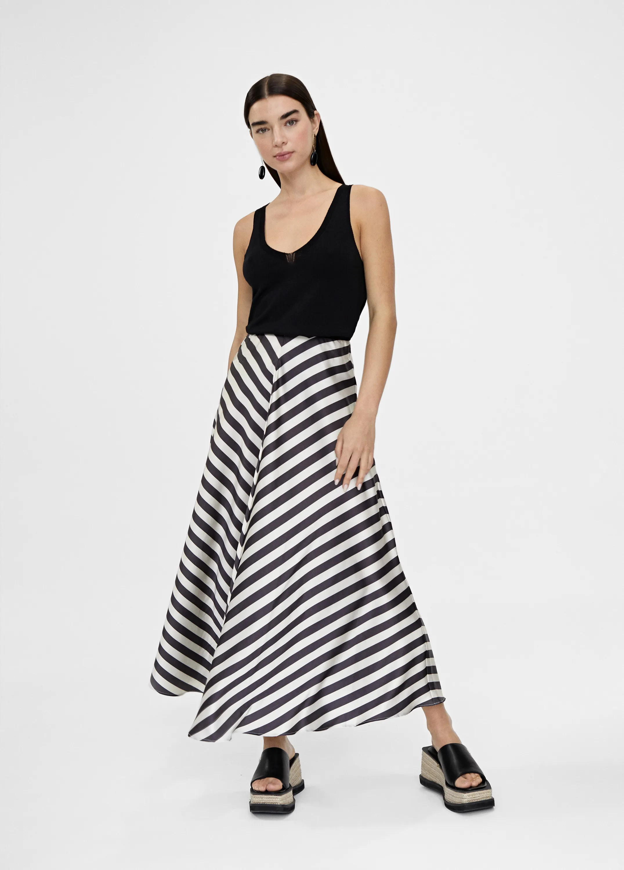 Falda midi rayas Lola Casademunt