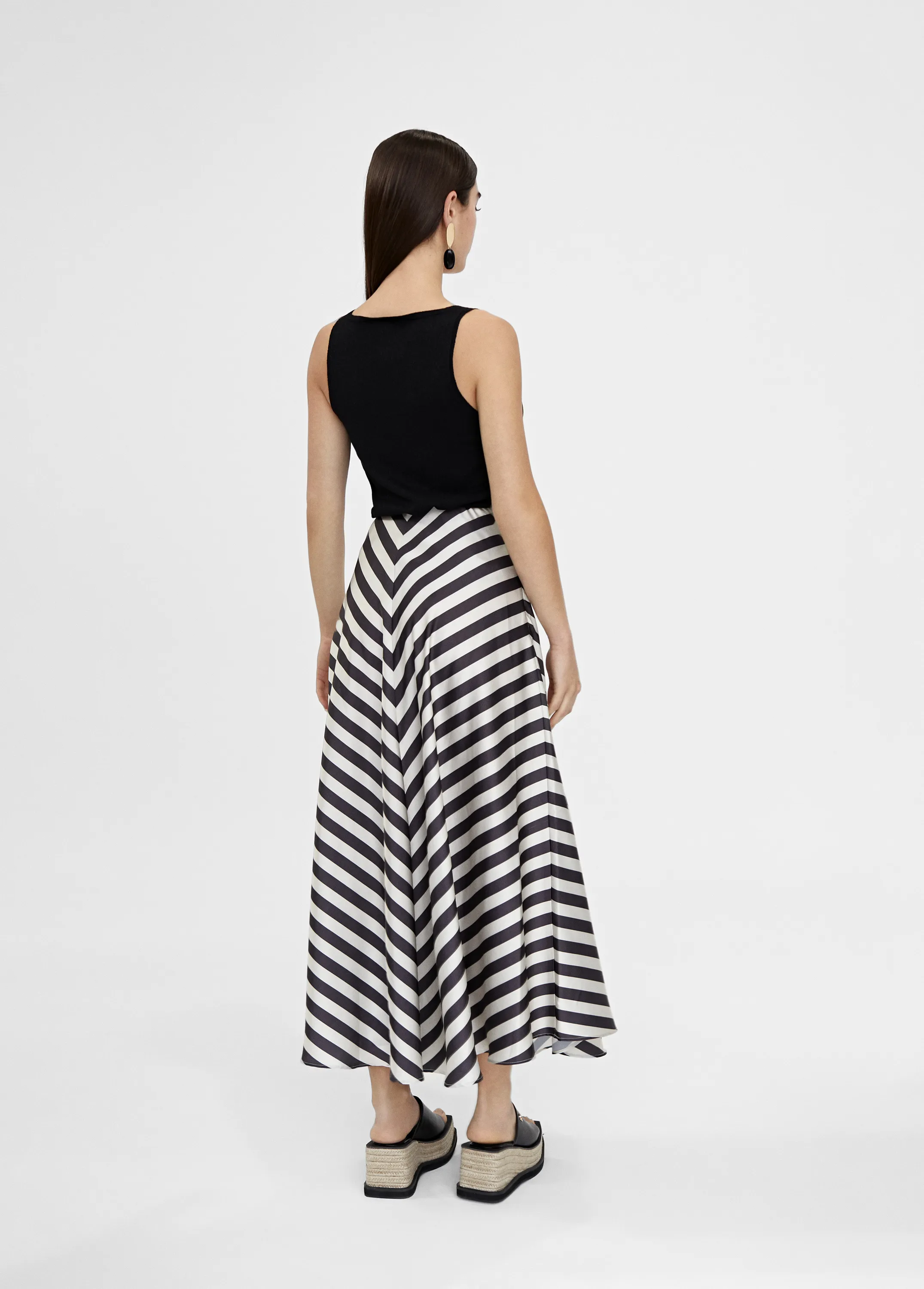 Falda midi rayas Lola Casademunt
