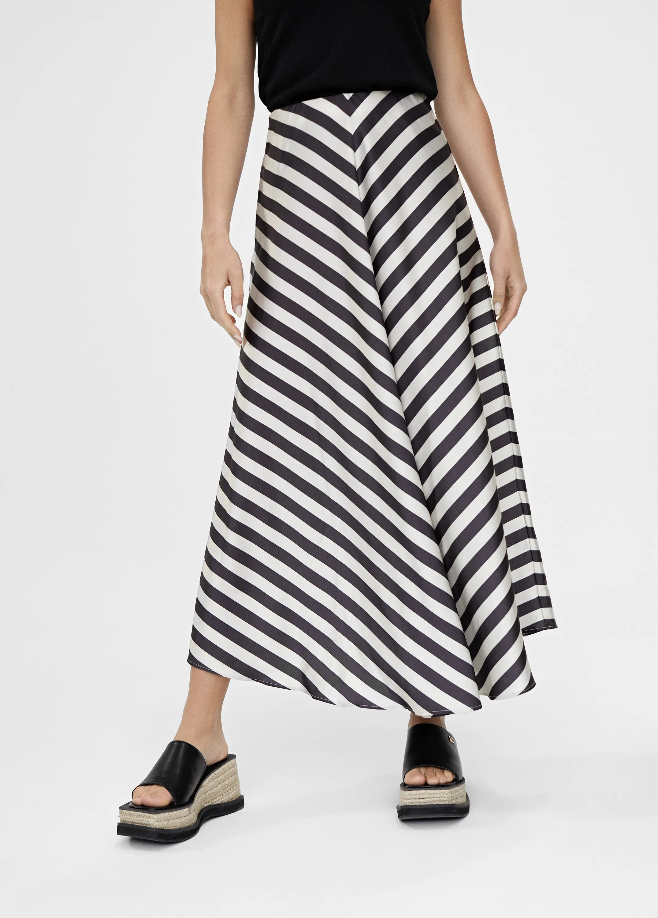 Falda midi rayas Lola Casademunt