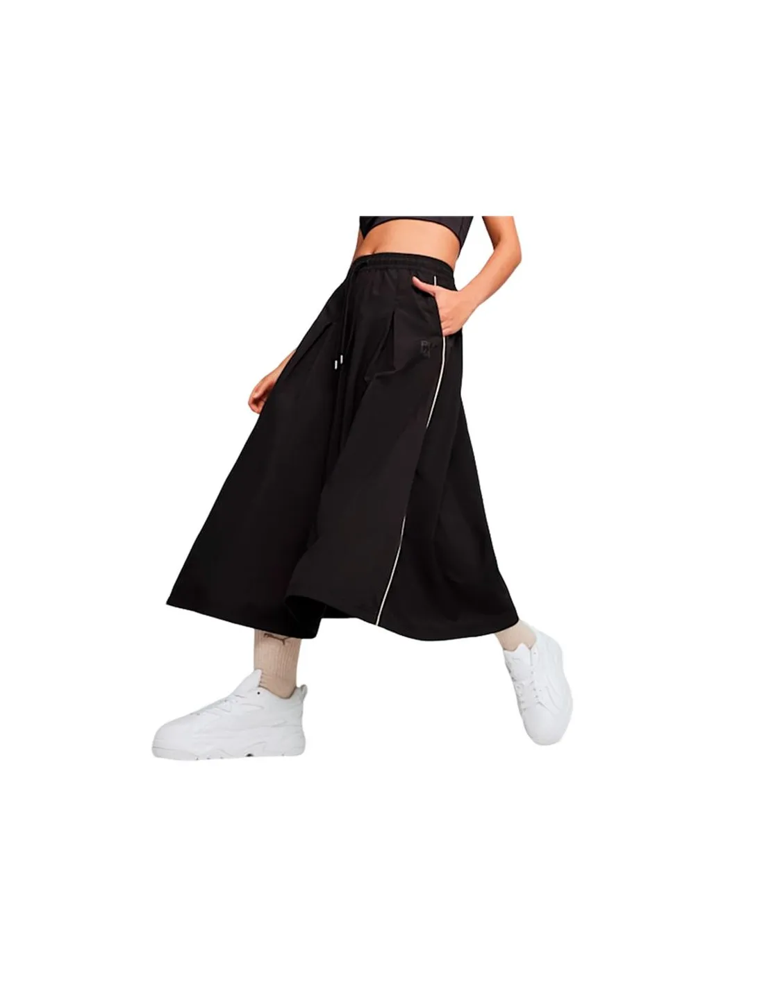 Falda Puma INFUSE Pleated Midi Negro Mujer
