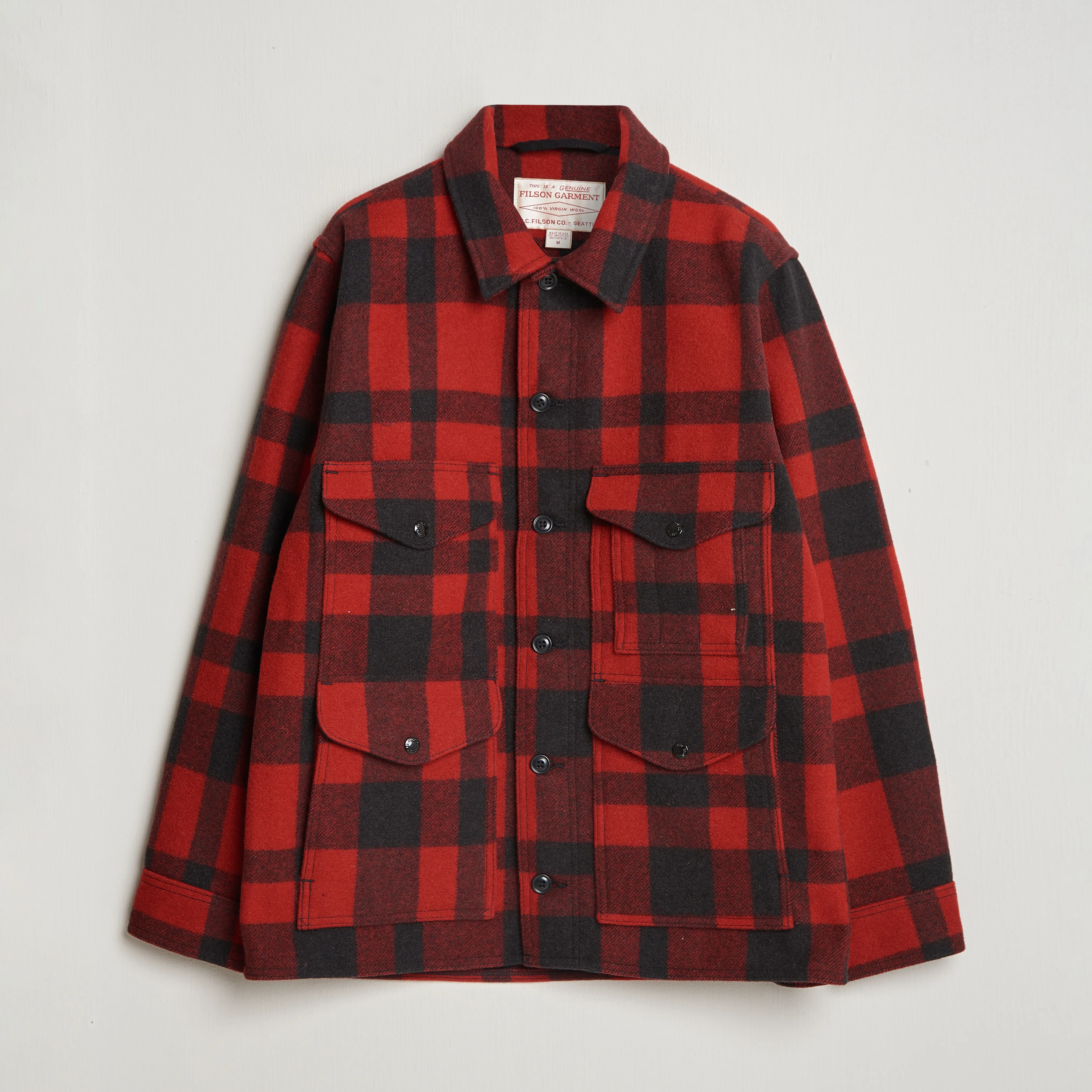 Filson Mackinaw Wool Cruiser Red/Black Plaid