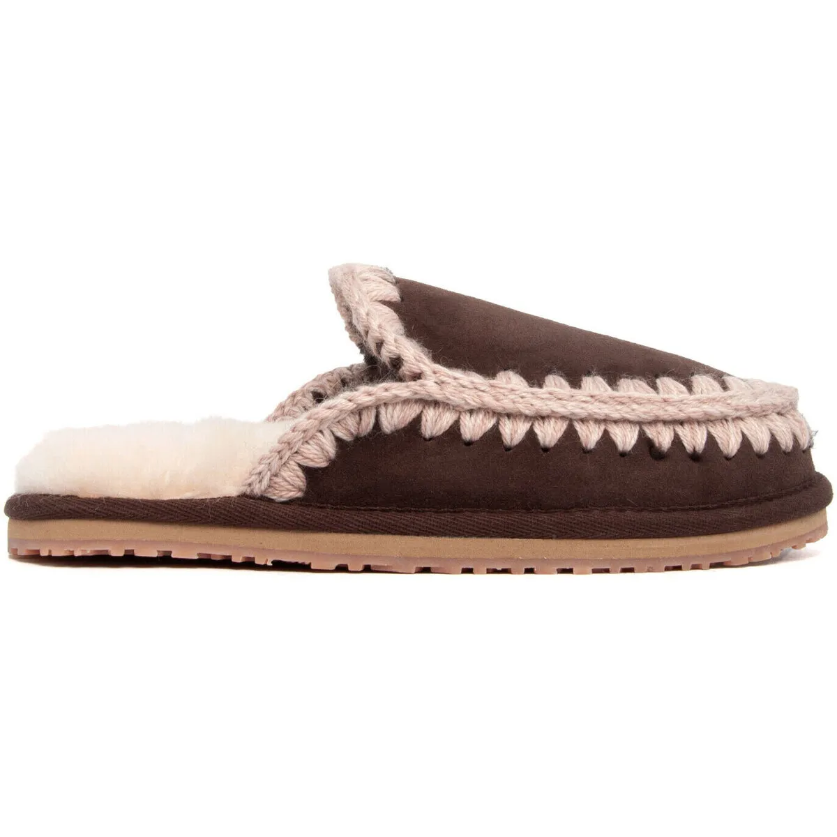 FW161007A SUEDE SLIPPER FULL ESKIMO STITCH MOCHA
