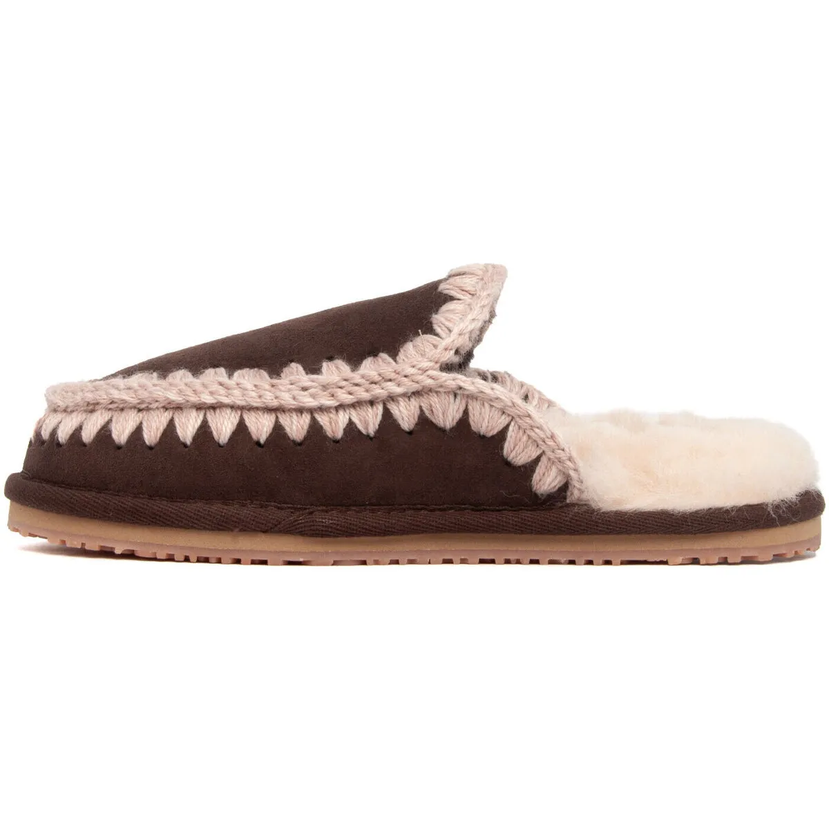 FW161007A SUEDE SLIPPER FULL ESKIMO STITCH MOCHA