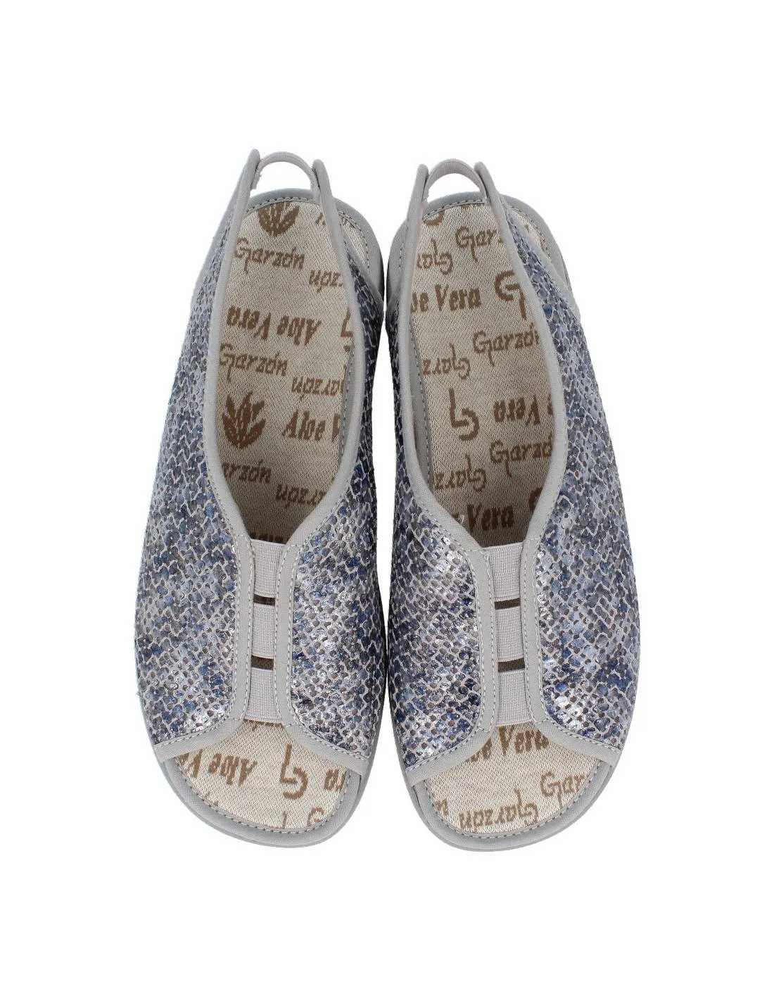 GARZóN  ZAPATILLAS CASA MUJER ELáSTICOS SERPIENTE GRIS