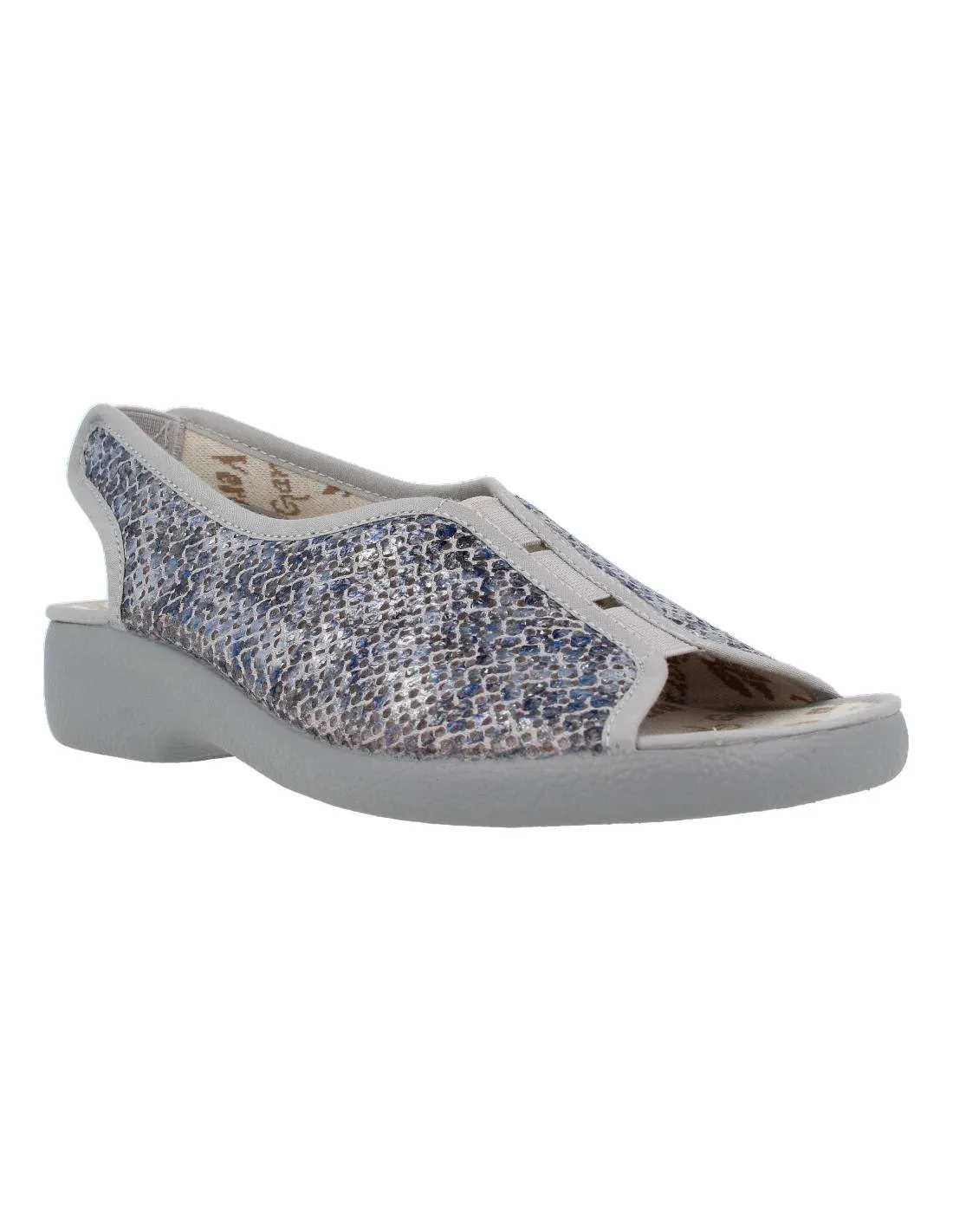 GARZóN  ZAPATILLAS CASA MUJER ELáSTICOS SERPIENTE GRIS