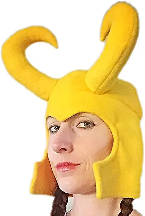 Helmet Horn Cosplay Dress Up Hat Halloween Mask Character Toy Plush Hat