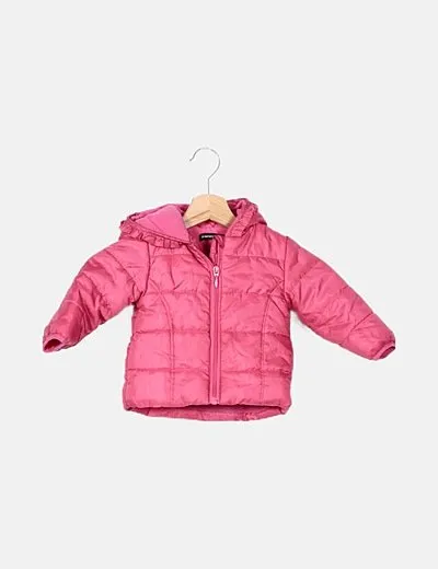 In Extenso Abrigo rosa acolchado detalle capucha