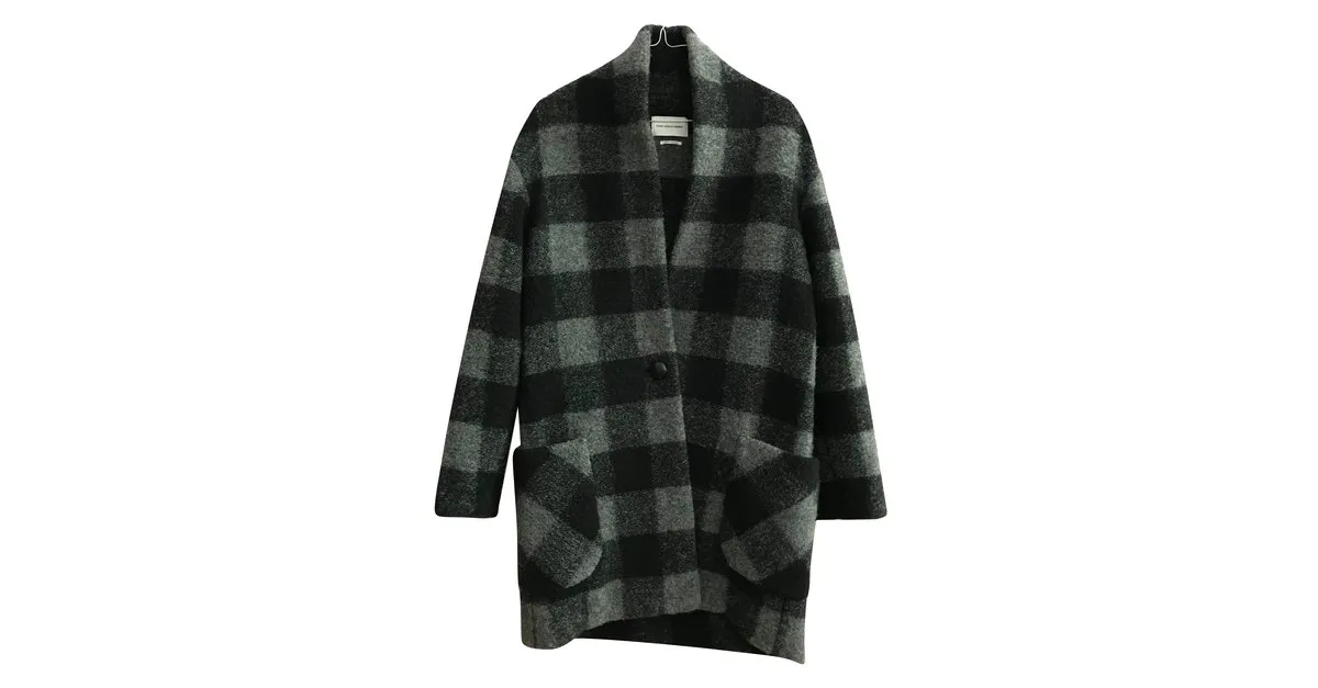 Isabel Marant Abrigos, Ropa de calle Negro Gris antracita 