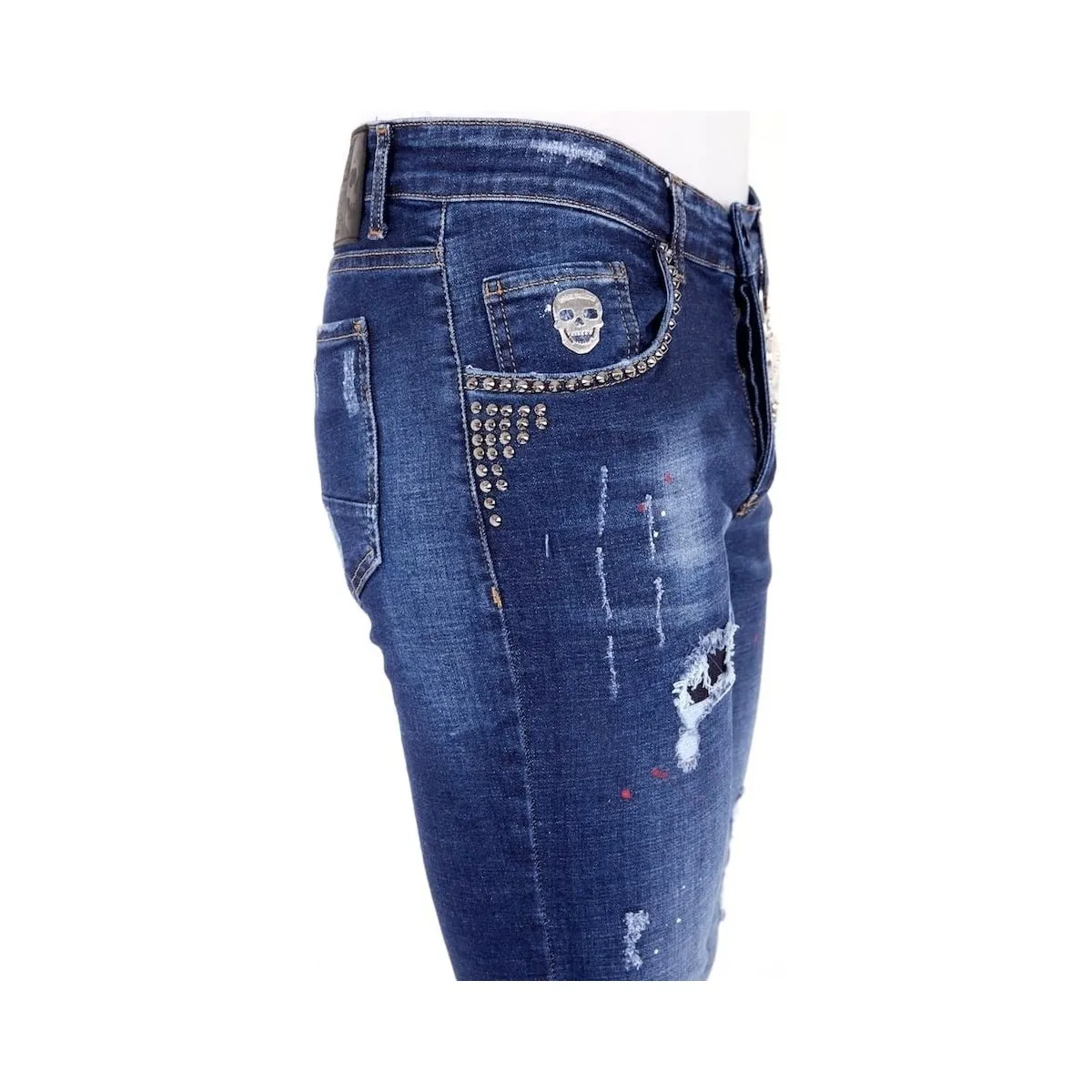 Jeans Rotos Salpicaduras Pintura