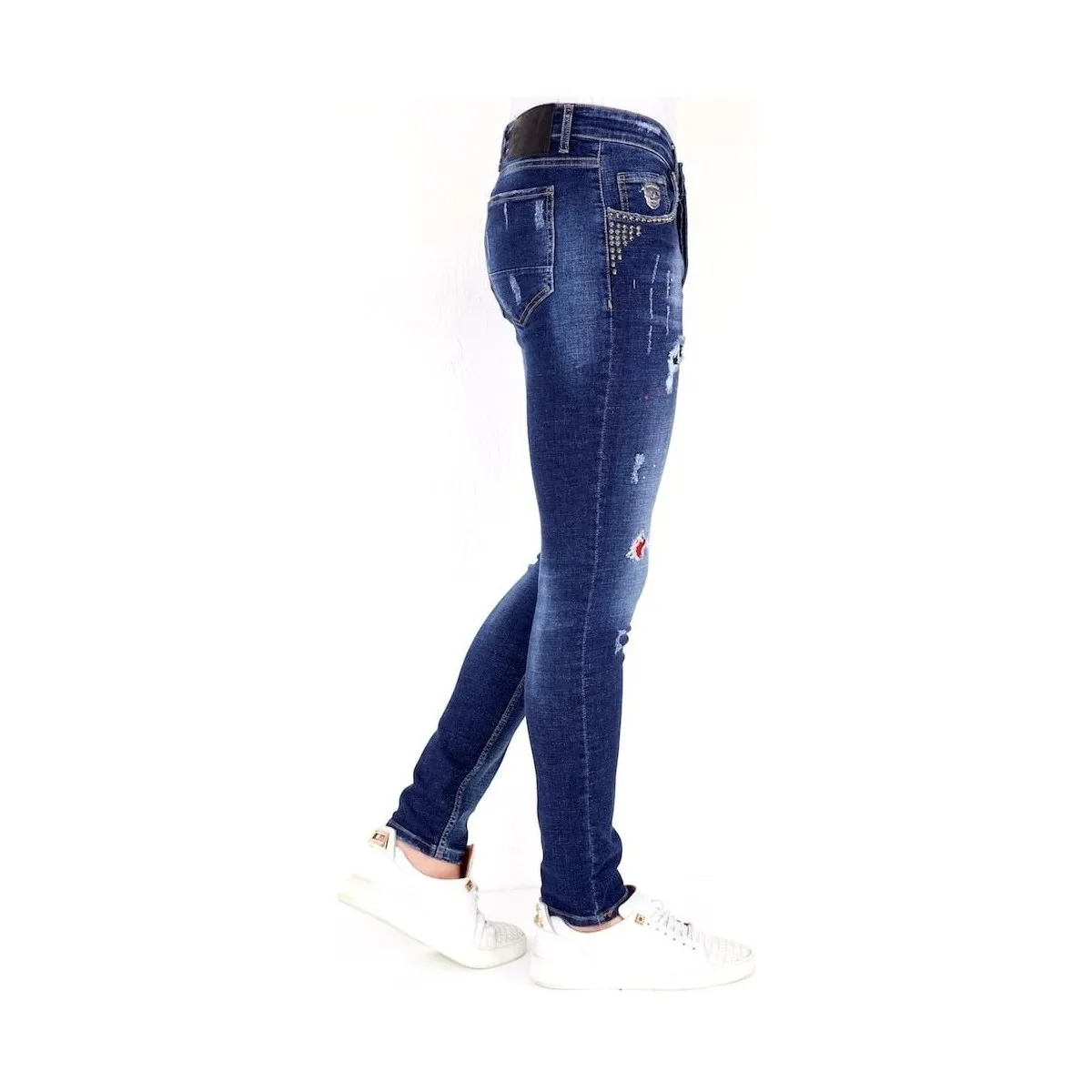 Jeans Rotos Salpicaduras Pintura