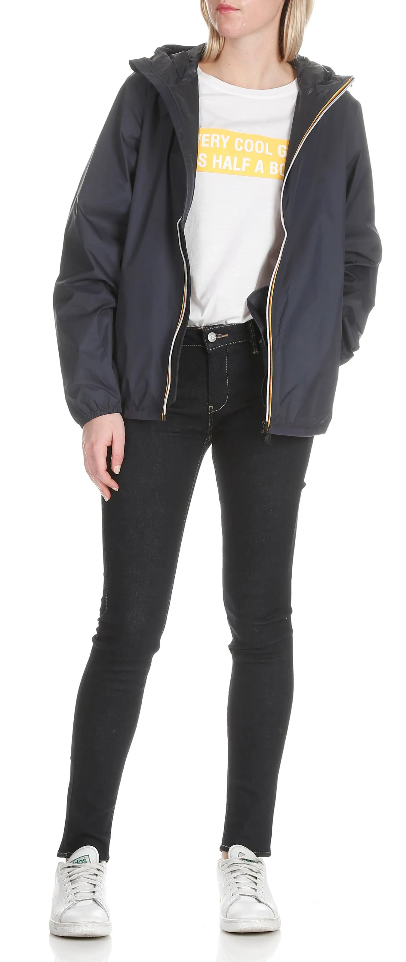KWAY LE VRAI 3.0 CLAUDE  CORTAVIENTOS SERIGRAFIADO CON CAPUCHA EN AZUL