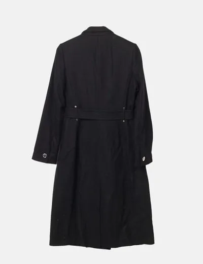 Karen Millen Abrigo largo de paño negro