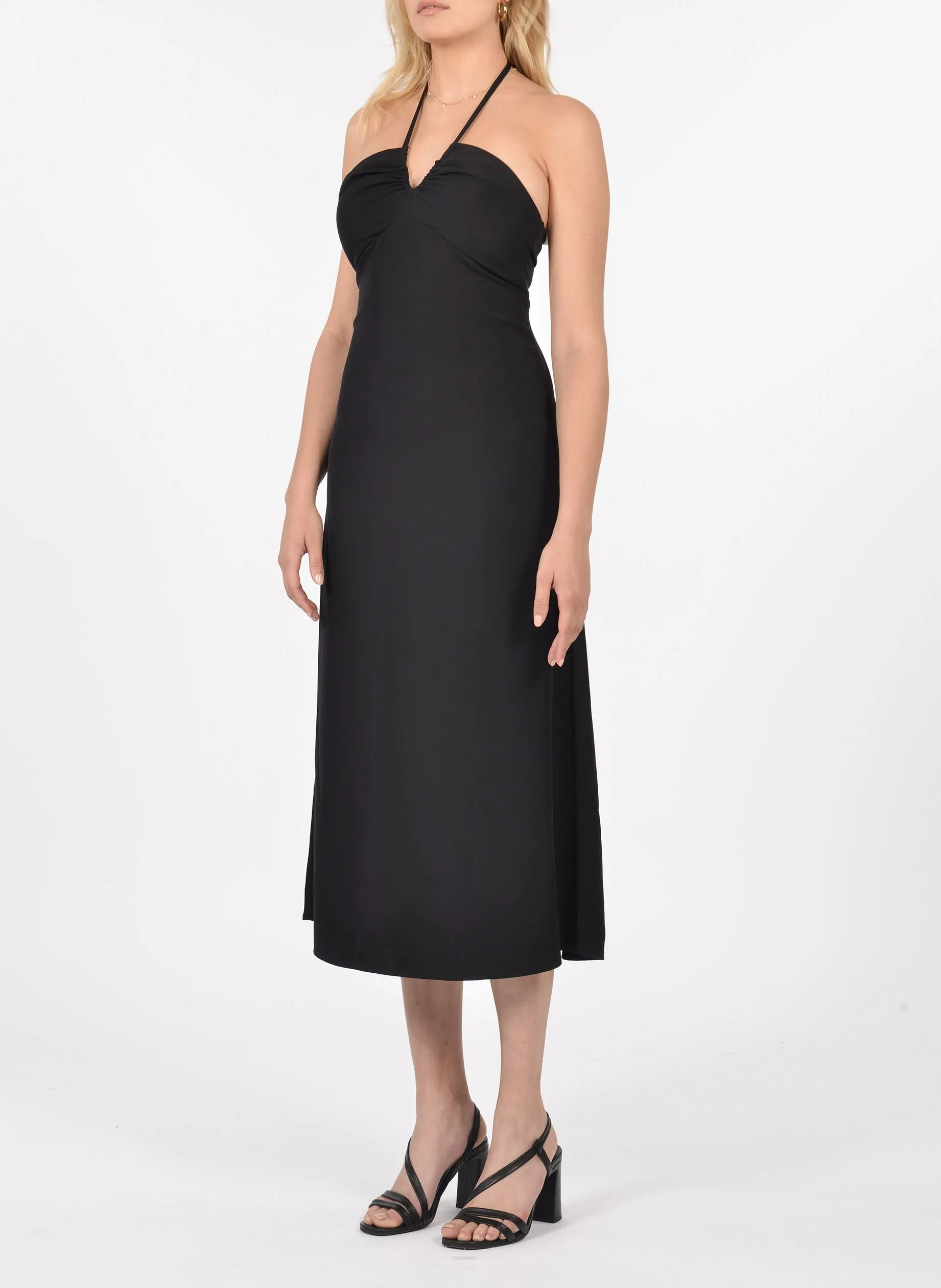 KOOKAI KATIA  VESTIDO MIDI RECTO EN NEGRO