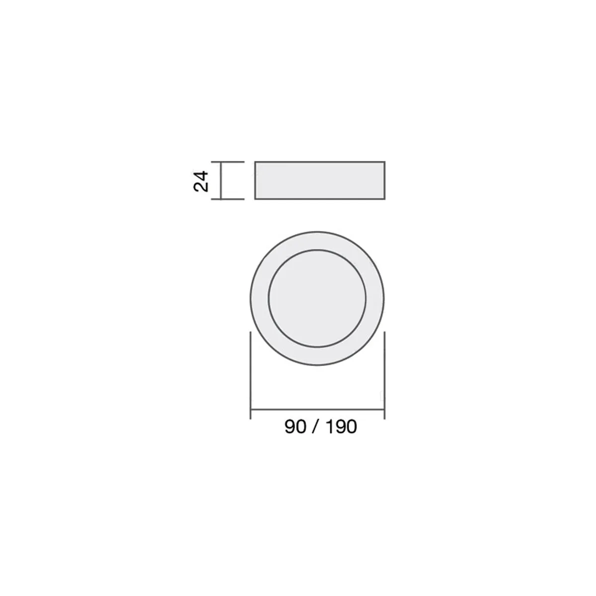 KORE  DOWNLIGHT EXTRAFINO FIJO REDONDO SOBREPUESTO CON LáMPARA LED