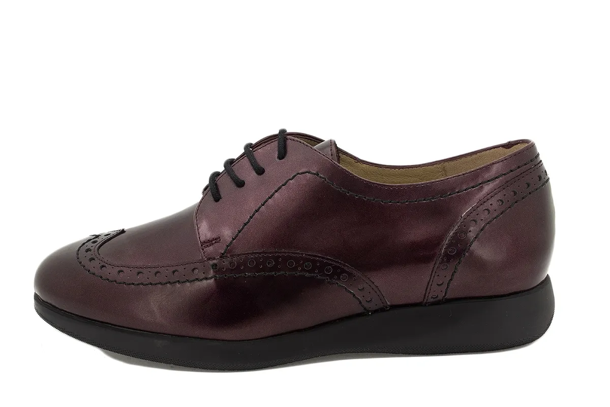 LACEUP SHOE BORDEAUX METAL