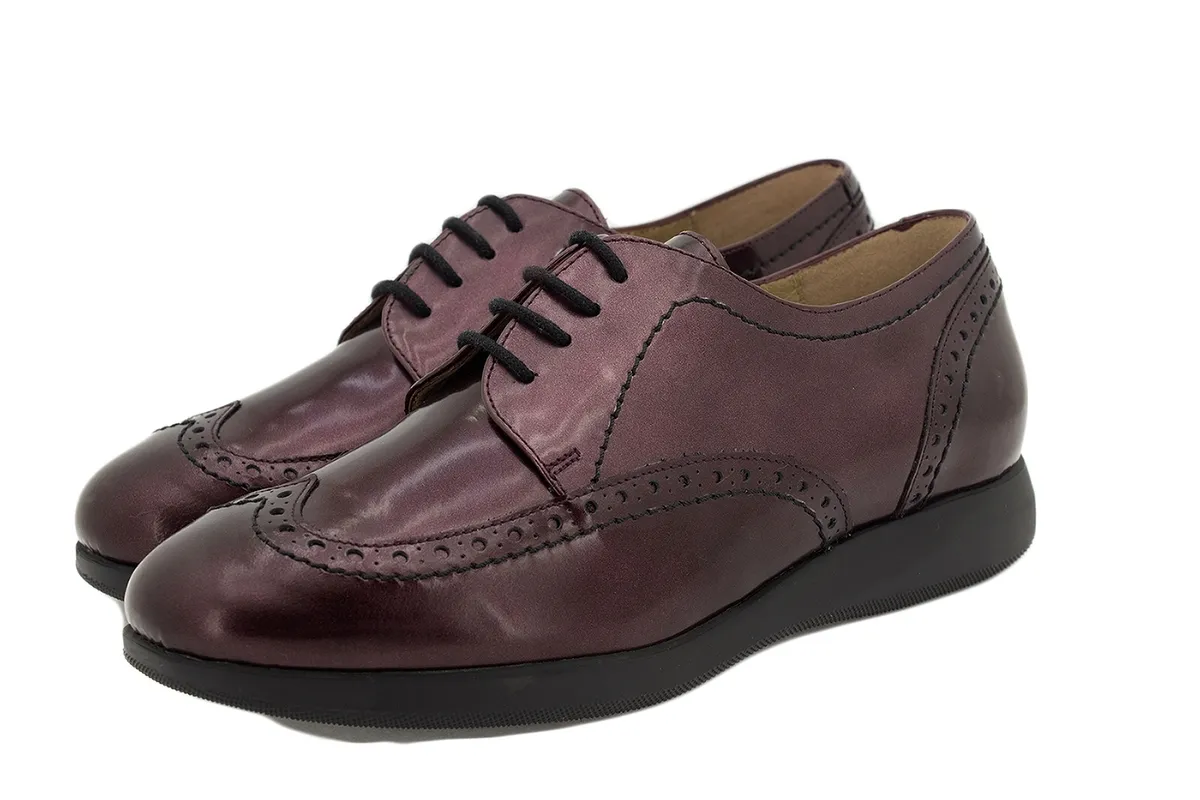 LACEUP SHOE BORDEAUX METAL