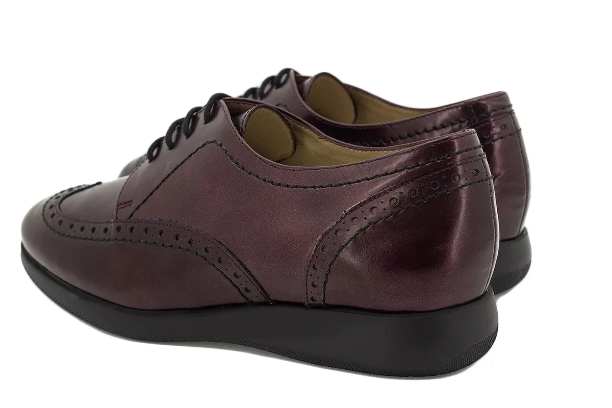 LACEUP SHOE BORDEAUX METAL
