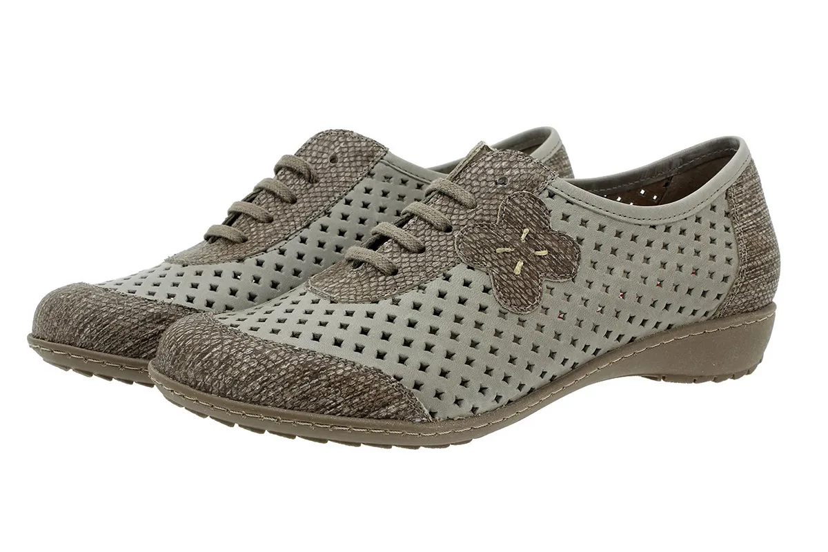 LACEUP SHOE TAUPE PRINT