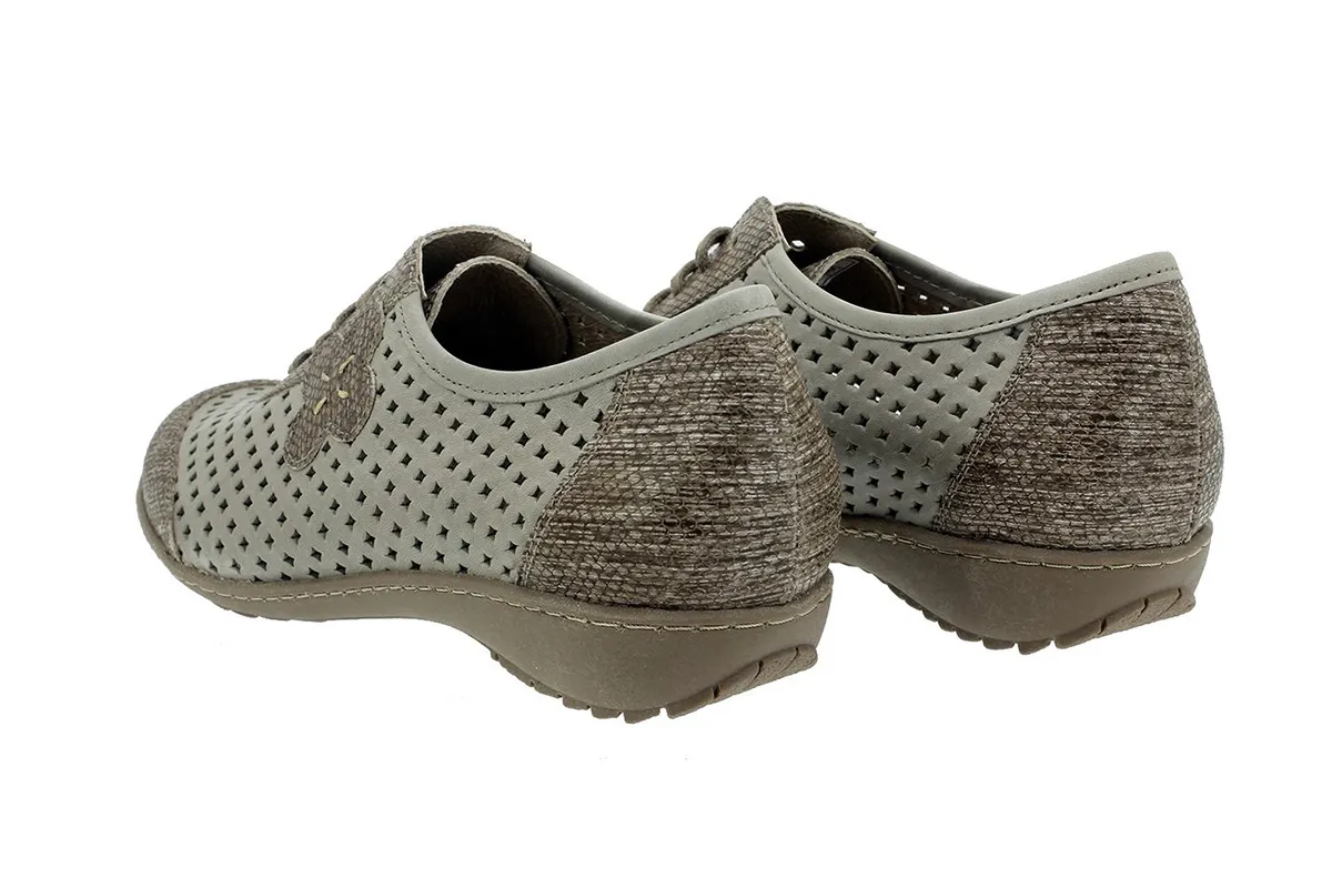 LACEUP SHOE TAUPE PRINT