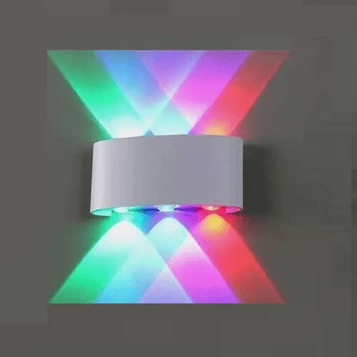 Lampara De Pared Aplique LED RGB IP20 Ovalado  Blanco  6W