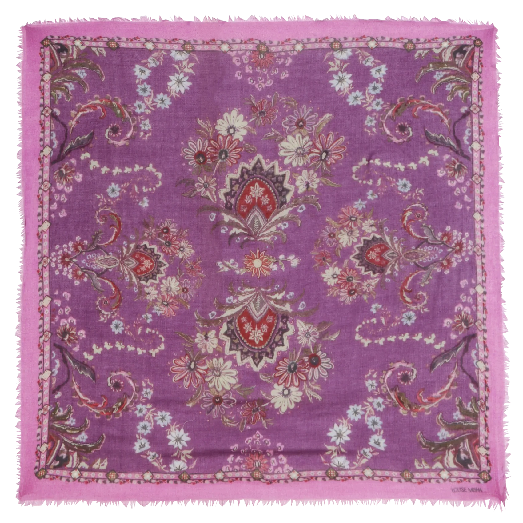 LOUISE MISHA MEKNESS  BUFANDA DE LANA ESTAMPADA EN VIOLETA