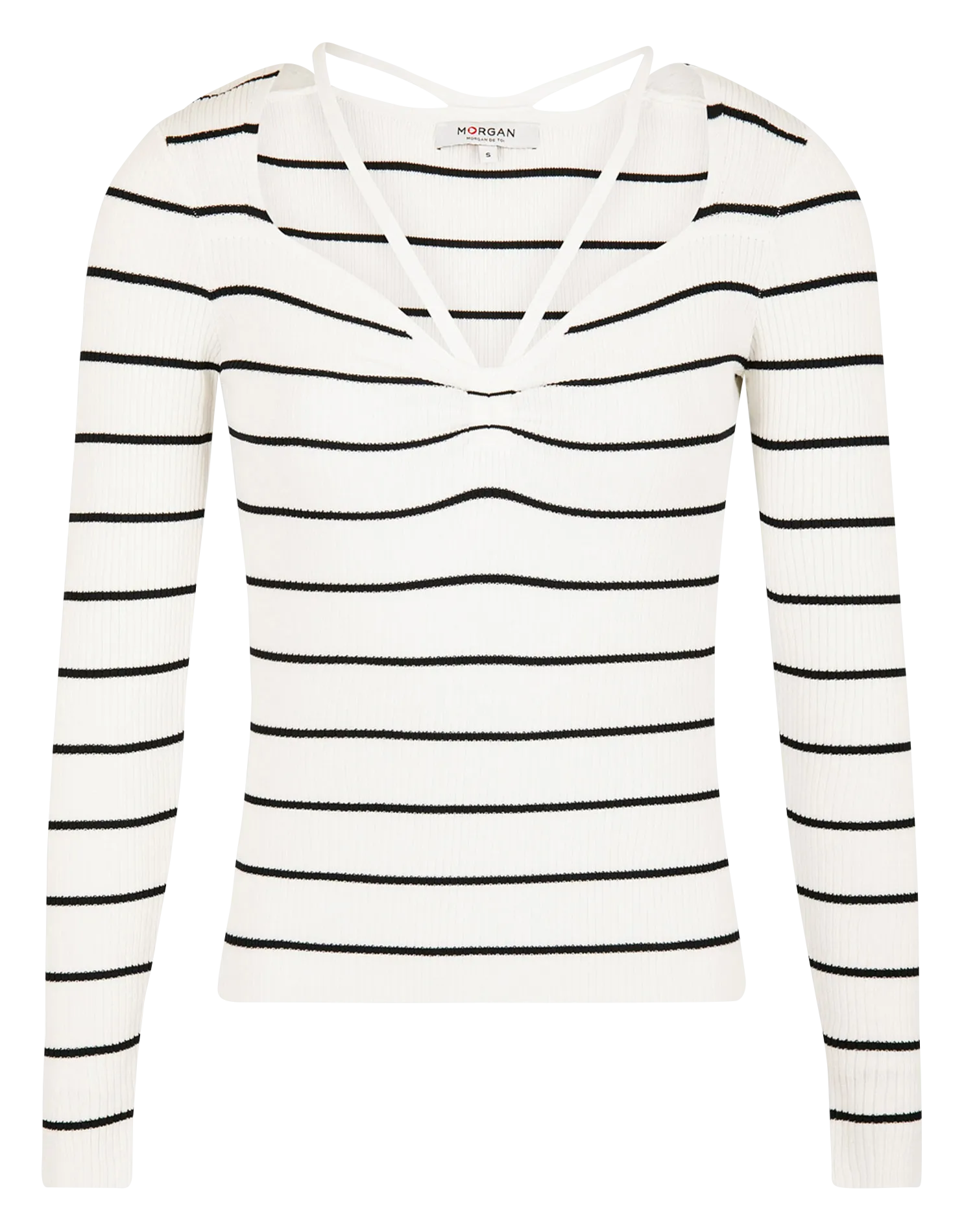 MORGAN MUSA  JERSEY AJUSTADO DE PUNTO FINO EN BEIGE