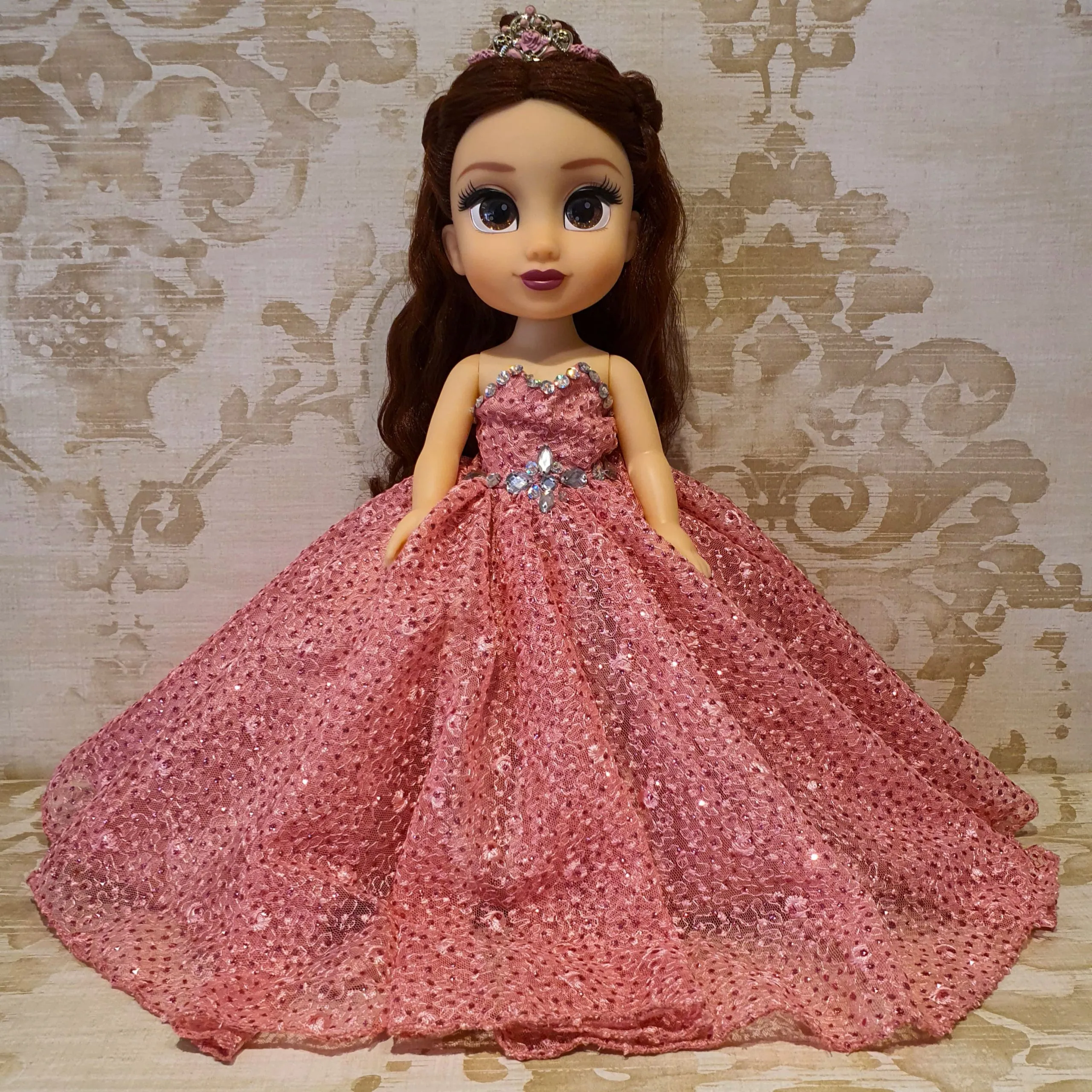 Muñeca de 15 años Rosa con Brillos