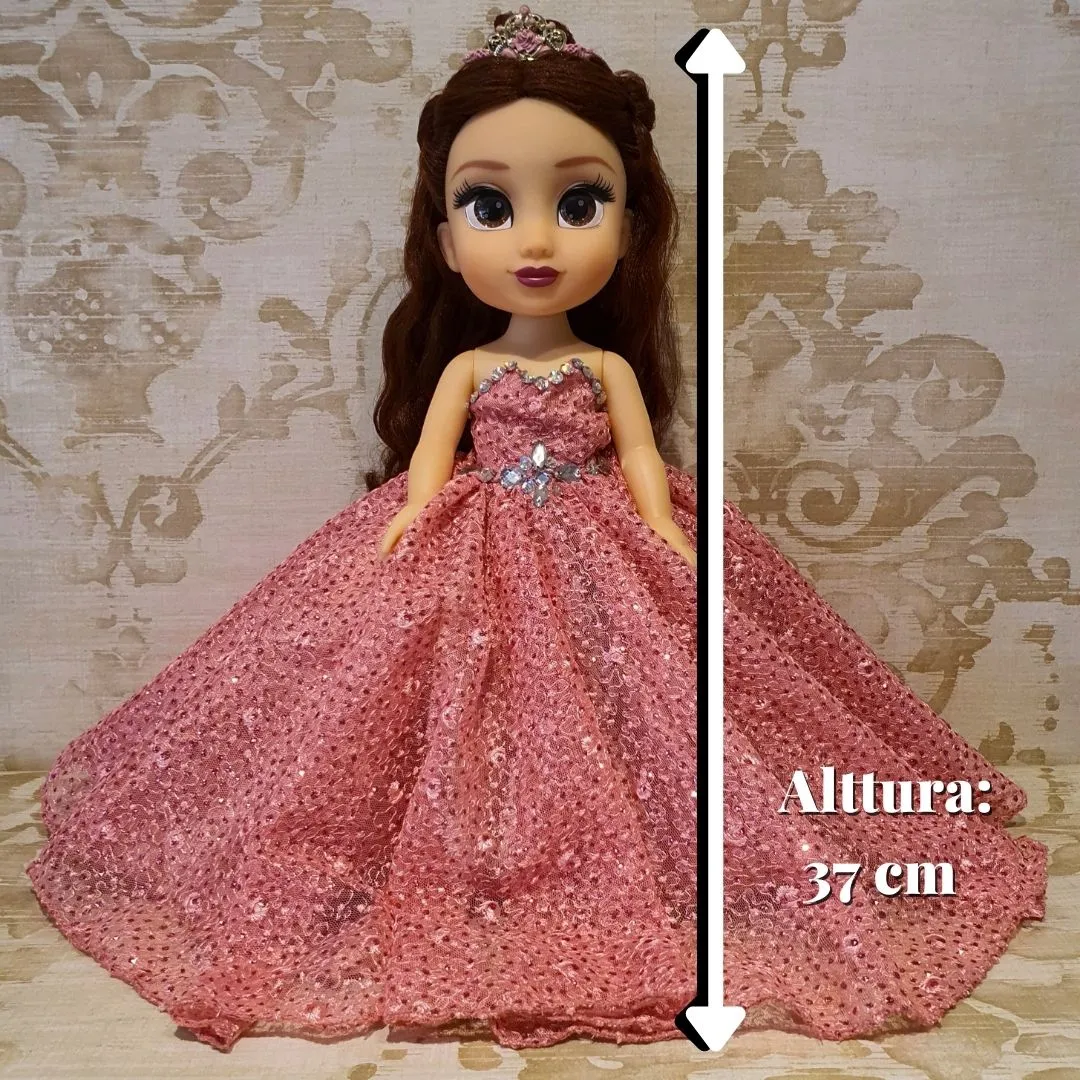Muñeca de 15 años Rosa con Brillos