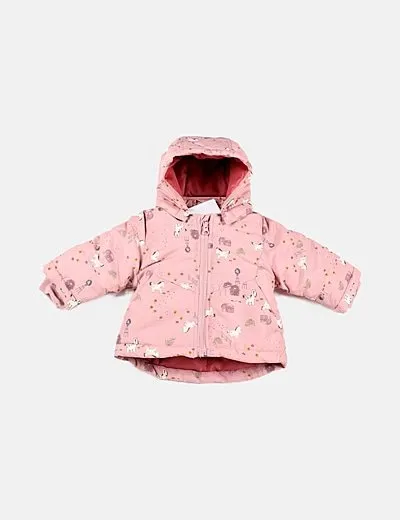 Name it Abrigo mini rosa estampado caballos