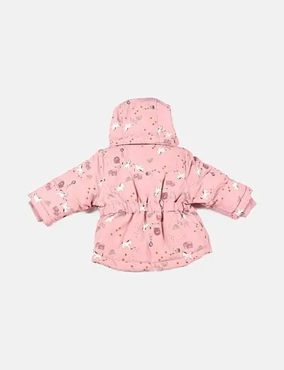 Name it Abrigo mini rosa estampado caballos