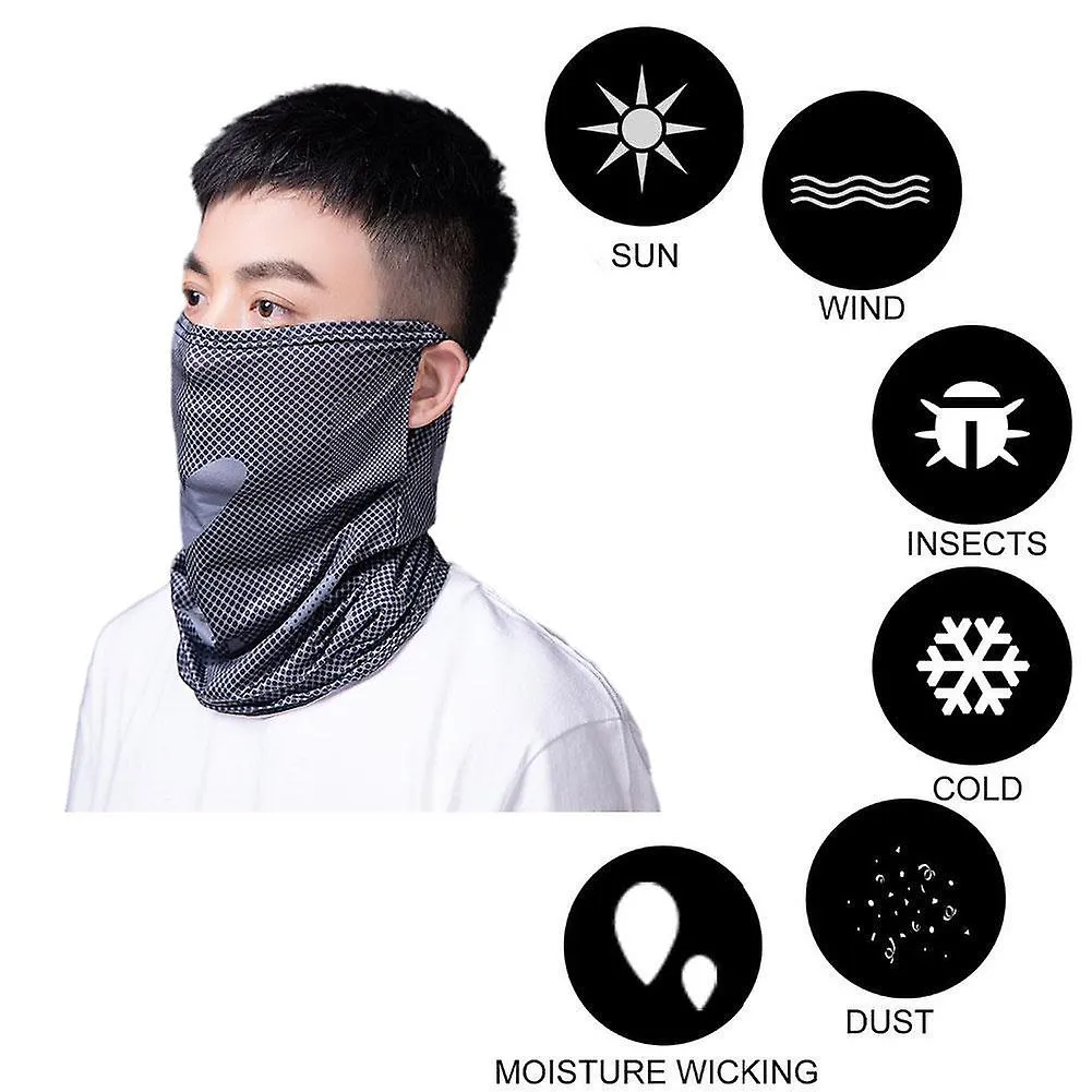 Neck Gaiter Face Mask Cover Headband Ice Silk Balaclava Bandanas UV Protection