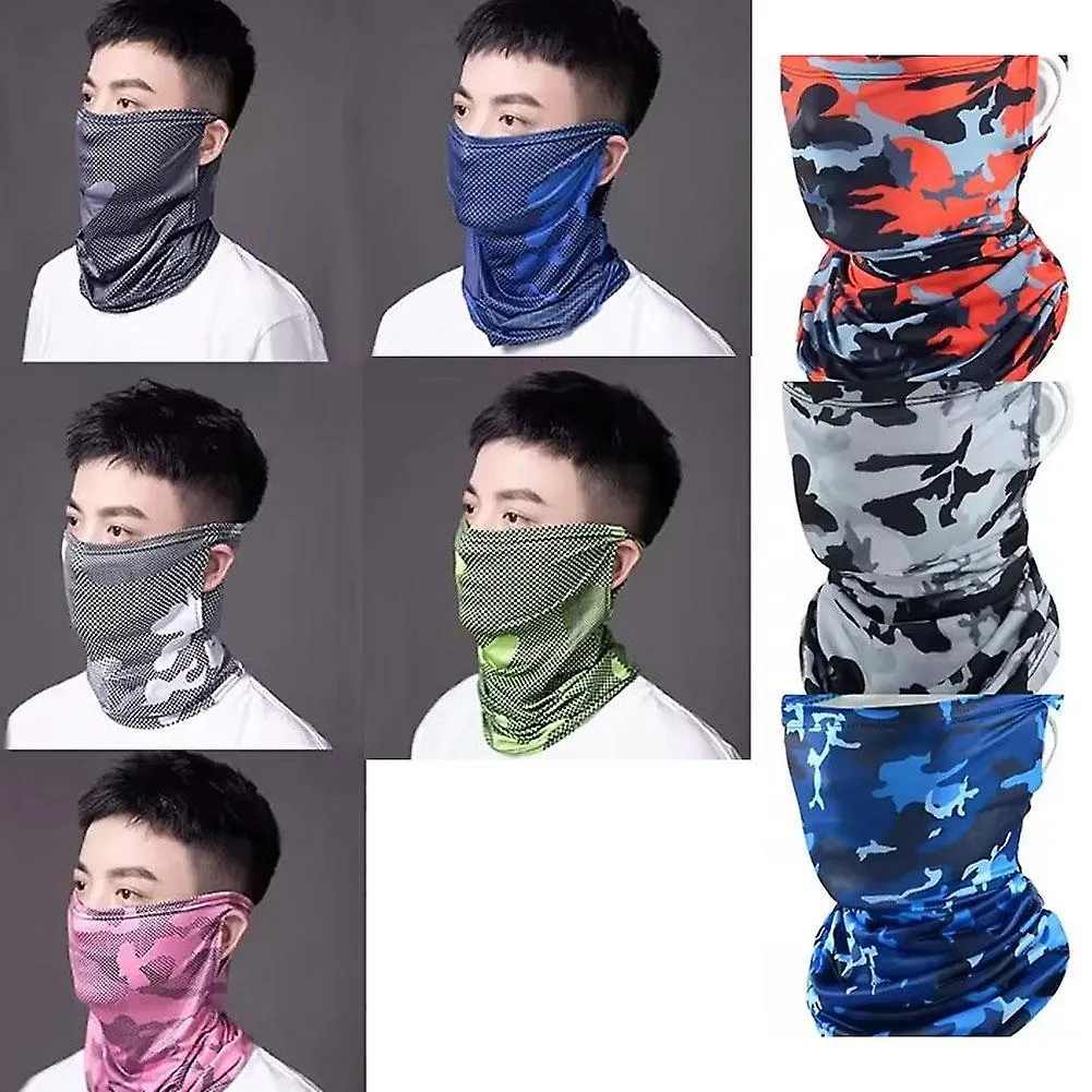 Neck Gaiter Face Mask Cover Headband Ice Silk Balaclava Bandanas UV Protection