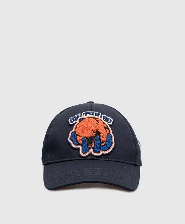OFFWHITE BLUE CAP WITH APPLIQUé