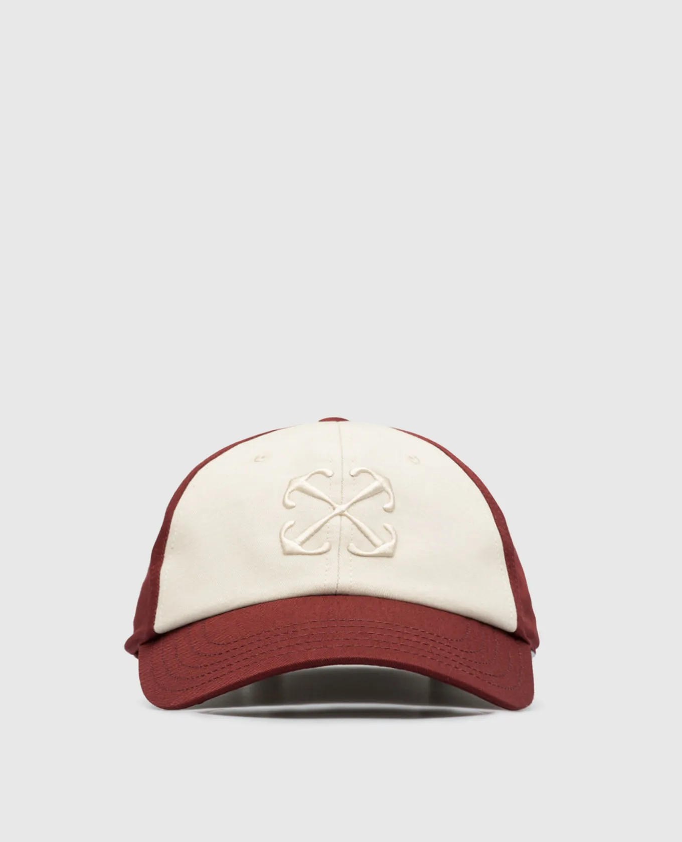 OFFWHITE BURGUNDY CAP WITH ARROW EMBROIDERY
