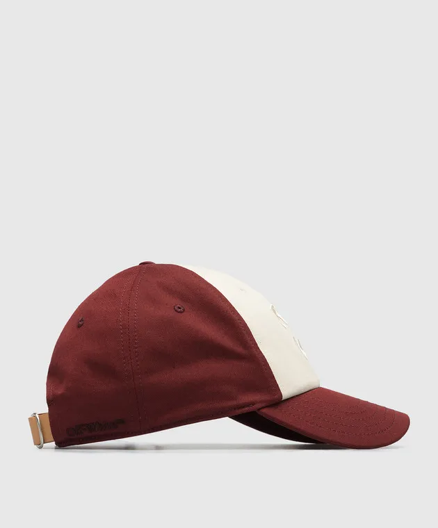 OFFWHITE BURGUNDY CAP WITH ARROW EMBROIDERY