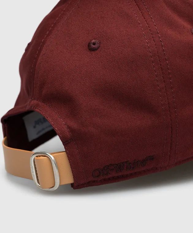 OFFWHITE BURGUNDY CAP WITH ARROW EMBROIDERY