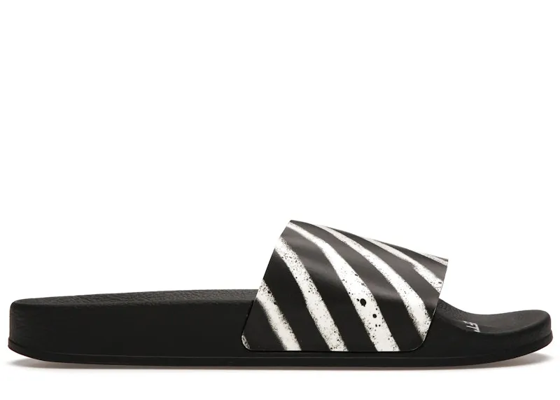 OFFWHITE SPRAY STRIPES SLIDES BLACK