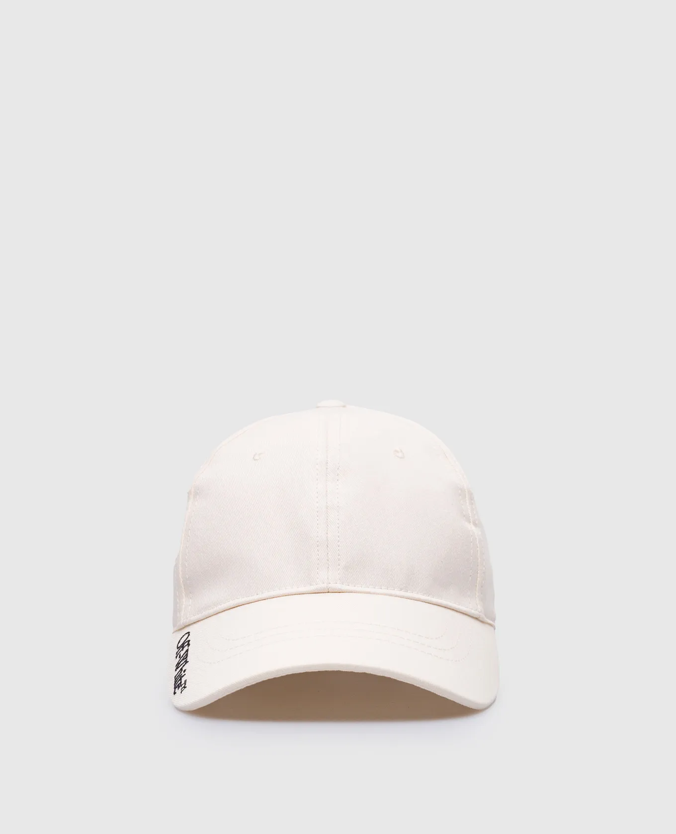 OFFWHITE WHITE CAP WITH CONTRASTING LOGO EMBROIDERY